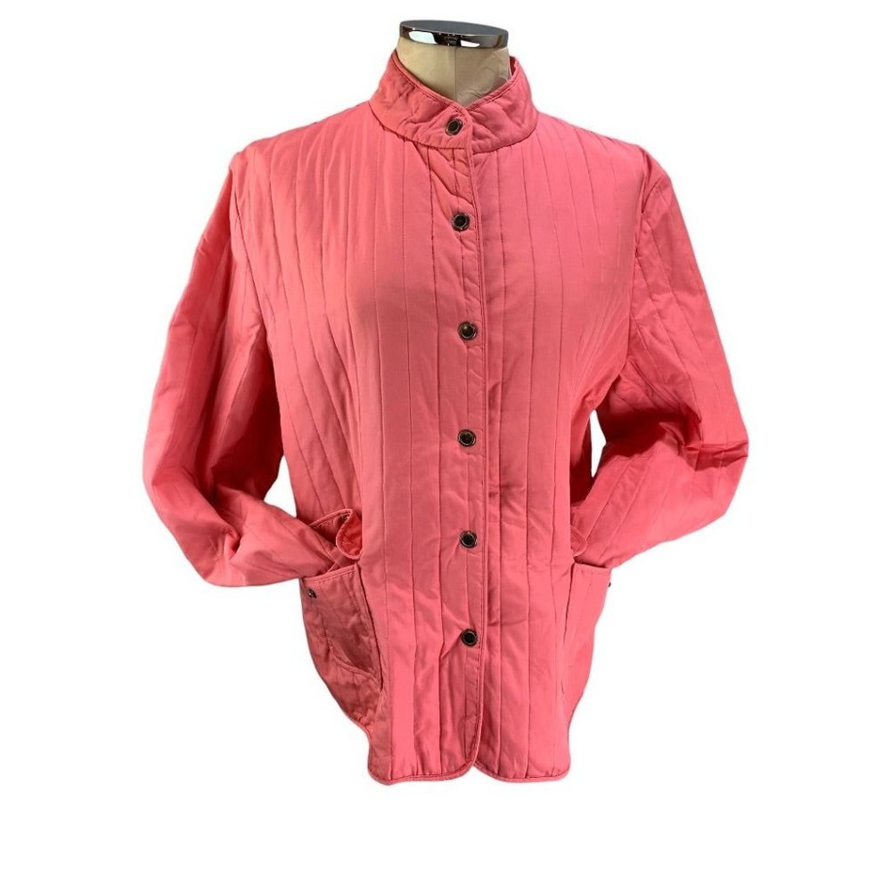 14 JM Collection Women's Pink Quilted Snap Up Jacket‎ Lined